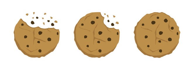 Cookies icon vector illustration isolated. Set cookie biscuit icon vector design