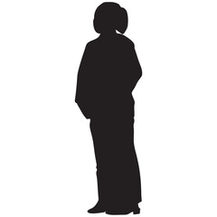 THE SILHOUETTE OF A WOMAN WEARING A SINDEN KEBAYA