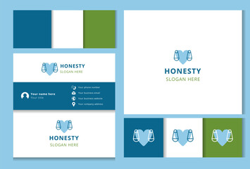 Honesty logo design with editable slogan. Branding book and business card template.