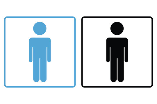man icon. icon related to sign toilets, dressing room, bathroom. Solid icon style design. Simple vector design editable