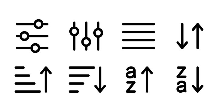 Filter and sort icon set