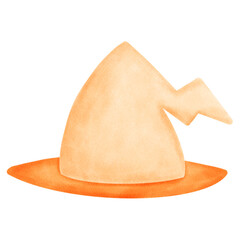 an orange witch hat on a transparent background
