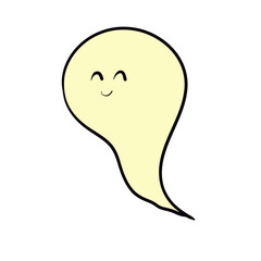 a cartoon ghost with a smile on its face