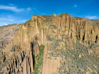 Aerial view of the beautiful Palca Canyon, a natural sight in the surroundings of La Paz, Bolivia -...