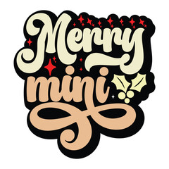 merry mini, Retro svg design vector file