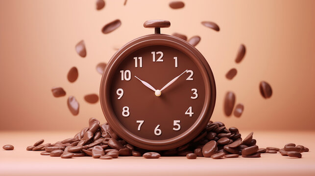 Chocolate Wall Clock Adorning a Pastel Background