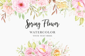 pink watercolor floral background design