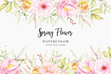 pink watercolor floral background design