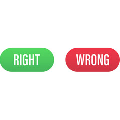 Right and Wrong buttons icon. Vector illustration