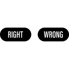 Right and Wrong buttons icon. Vector illustration