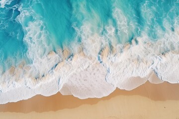 Ocean waves on the beach as a background. Top view. 