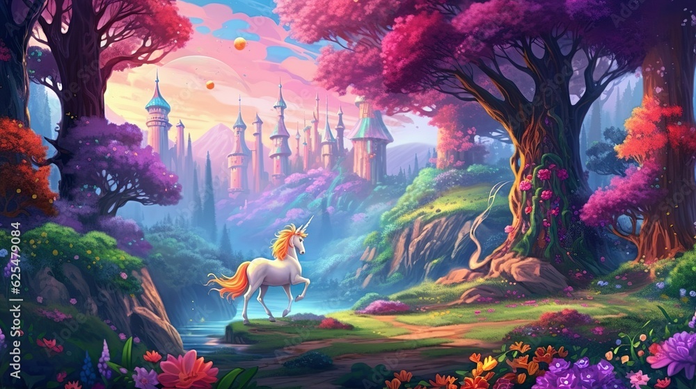 Poster abstract background unicorns. a visually stunning composition of an abstract background and illustra
