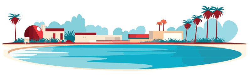 pool vector simple 3d smooth cut and paste white isolated illustration