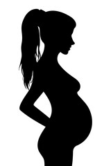 Pregnant woman silhouette. Vector illustration