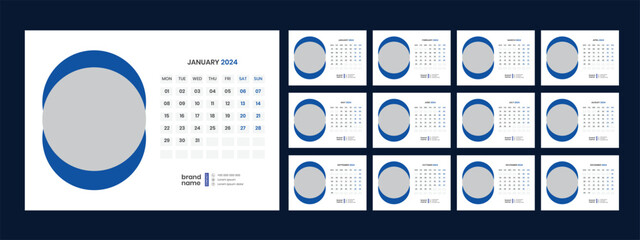 desk calendar 2024 template design