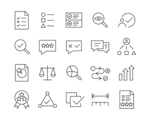 Fototapeta premium Assessment Icons - Vector Line. Editable Stroke.