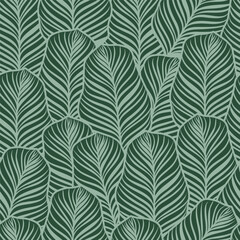 Fototapeta na wymiar Seamless pattern of abstract tropical leaves on pastel background, for background, printing, fabric, fashion
