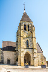Fototapeta premium View at the Church of Our Lady (Notre Dame) in the streets of Vierzon - France