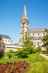View at the Church of Our Lady (Notre Dame) in the streets of Chateauroux - France - 625484078
