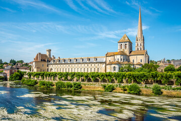 View at the Abbey of Saint Savin in Saint Savin sur Gartempe village - France - obrazy, fototapety, plakaty