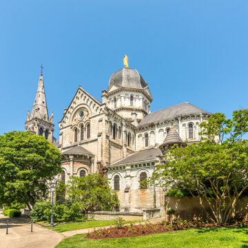 View at the Church of Our Lady (Notre Dame) in the streets of Chateauroux - France