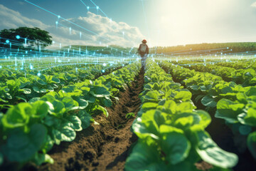 5G impact on agriculture: smart farming development - obrazy, fototapety, plakaty