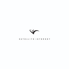 Fototapeta premium An illustration depicting a satellite above the Earth, in the form of a symbol and logo