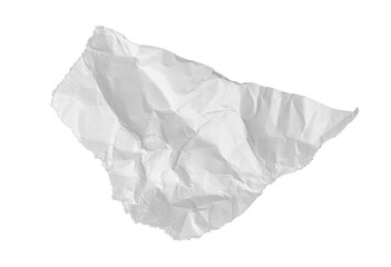 A piece of torn paper on a white background. Crumpled piece of paper.