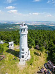 Sowie Mountains - an observation tower on the highest peak of the Sowie Mountains - Wielka Sowa 1015 m above sea level
 - obrazy, fototapety, plakaty