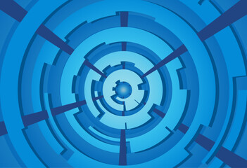 Gradient blue target overlapping circular background