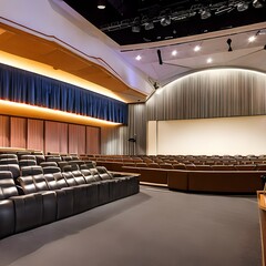274 A contemporary theater with versatile performance spaces, innovative stage design, and a diverse program of theatrical productions, showcasing the best of performing arts3, Generative AI - obrazy, fototapety, plakaty