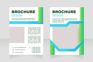 Reporting about construction progress blank brochure design. Template set with copy space for text. Premade corporate reports collection. Editable 2 paper pages. Arial Black, Regular fonts used