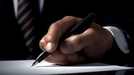 Businessman Signing Important Document