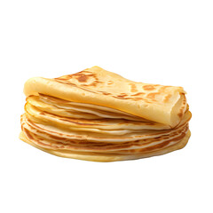 Stack of pancakes on a white png background 