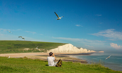 View of  Seven Sisters cliffs England,Seven Sisters East Sussex England