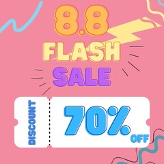 garden sale sign on the 8th day of the month 8 flash sale pastel tones