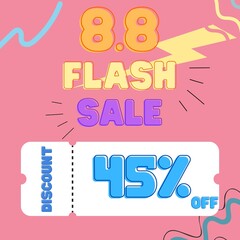 garden sale sign on the 8th day of the month 8 flash sale pastel tones