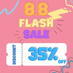 garden sale sign on the 8th day of the month 8 flash sale pastel tones