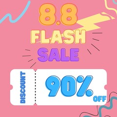 garden sale sign on the 8th day of the month 8 flash sale pastel tones