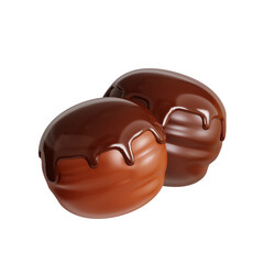 3d rendering choco ball with chocolate cream