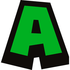 Cartoon Letter A. Vector Icon