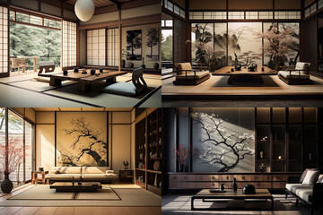 Japanese interior with Generative AI

