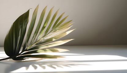 Beautiful palm tree leaf set silhouette background Created with generative AI