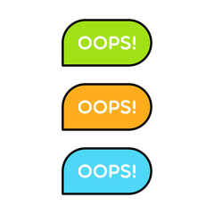 Set of Oops Speech Bubbles
