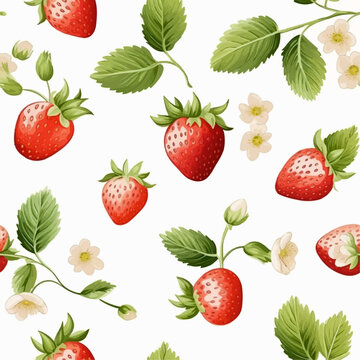 Strawberry seamless pattern vector