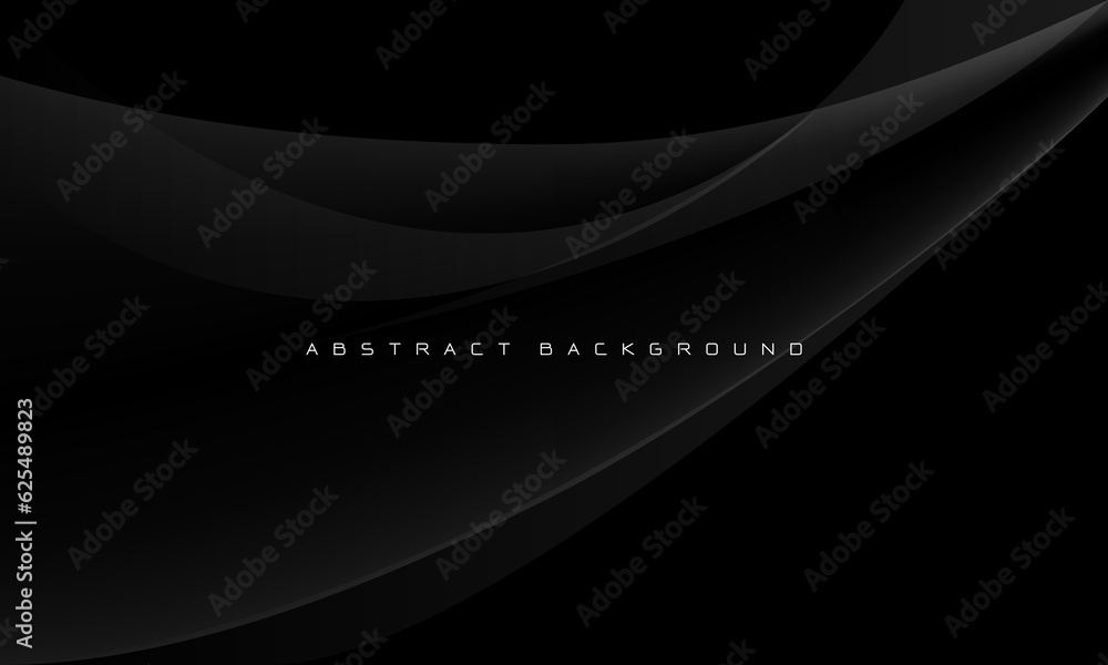 Poster abstract grey curve futuristic on black with blank space design modern creative background vector
