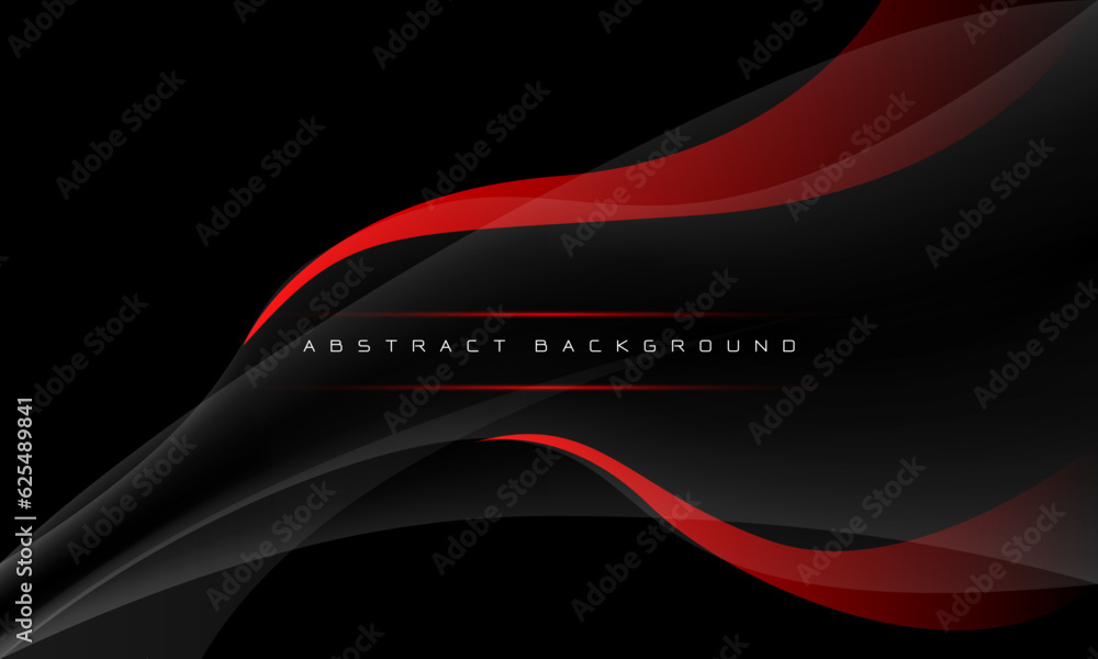 Poster abstract red grey curve futuristic on black with blank space design modern creative background vecto