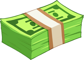 a stack of banknotes illustration