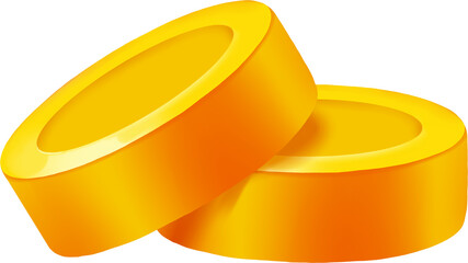 two golden coin illustration