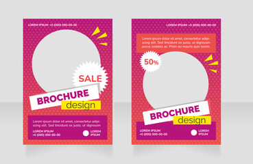 Special sales on new grocery store blank brochure design. Template set with copy space for text. Premade corporate reports collection. Editable 2 paper pages. Raleway Black, Nunito Regular fonts used